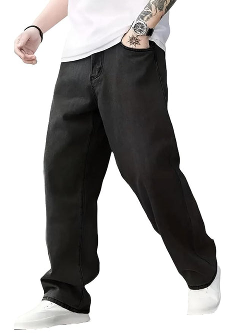 kxge fashion Men Jeans || Baggy Fit Jean's for Man || Loose Fit High Rise Denim || Stretchable Casual Wear Jean,s || Dance Rap Rapping Style Pant for Men || Denim Cotton Jeans (
